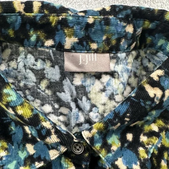 J. Jill Corduroy Button Up Long Sleeve Shirt No size Tag ? Medium Petite READ - Picture 5 of 13